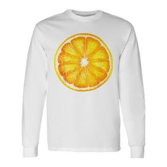Halloween Orange Slice Costume Cute Citrus Fruit Long Sleeve T-Shirt
