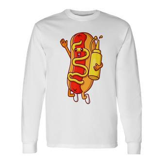 Hot Dog Sausage Bbq Food Lover Hotdog Lover Long Sleeve T-Shirt - Seseable