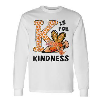 Leopard Unity Day World Kindness Day K Is For Kindness Long Sleeve T-Shirt - Seseable