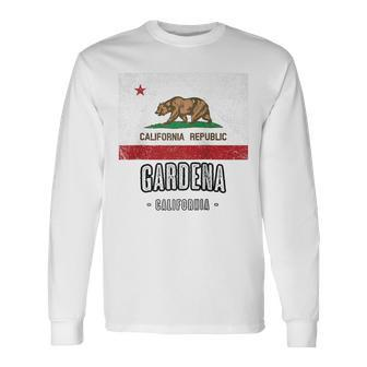 Gardena California Cali City Souvenir Ca Flag Top Long Sleeve T-Shirt | Mazezy