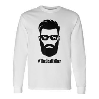 The Goat Father The Goatfather With Beard & Glasses Long Sleeve T-Shirt | Mazezy