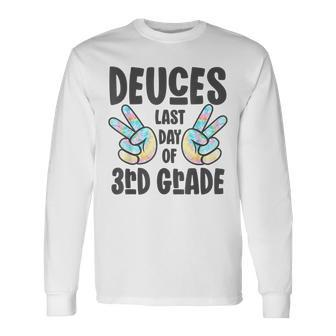 Goodbye Peace Out 3Rd Grade Deuces Last Day Of 3Rd Grade Long Sleeve T-Shirt T-Shirt | Mazezy
