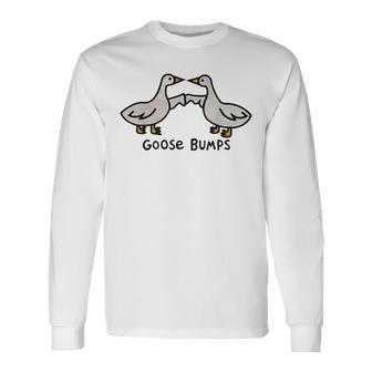 Goose Embroidered Goose Bumps Silly Goose Long Sleeve T-Shirt - Seseable