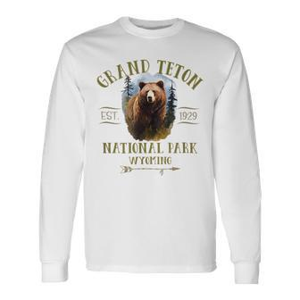 Grand Teton National Park Grizzly Bear Souvenir Usa For Bear Lovers Long Sleeve T-Shirt T-Shirt | Mazezy
