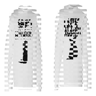 Halloween Boo Cat Graveyard Pumpkin Dead Graveyard Black Halloween Long Sleeve T-Shirt | Mazezy