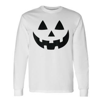 Halloween Costume Jack O Lantern Scary Pumpkin Face Spooky Long Sleeve T-Shirt - Thegiftio UK