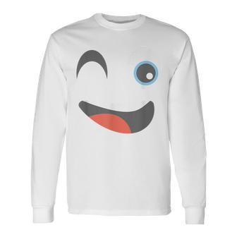 Halloween Winking Emoticon Face Group Costume Long Sleeve T-Shirt T-Shirt | Mazezy