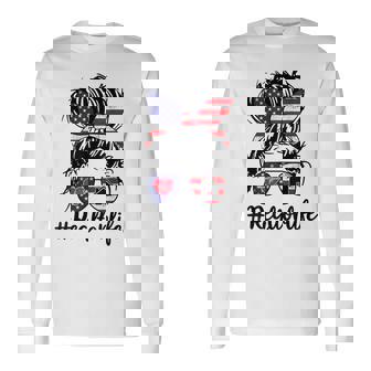 Happy July 4Th Day Real Estate Messy Buns Usa Flag Long Sleeve T-Shirt T-Shirt | Mazezy