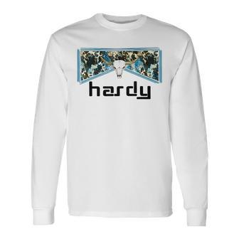 Hardy Bull Skull Music Western Long Sleeve T-Shirt | Mazezy