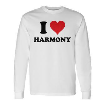 I Heart Harmony First Name I Love Personalized Stuff Long Sleeve T-Shirt | Mazezy