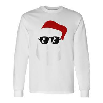Hipster Santa Claus With Sunglasses For Christmas Long Sleeve T-Shirt - Seseable