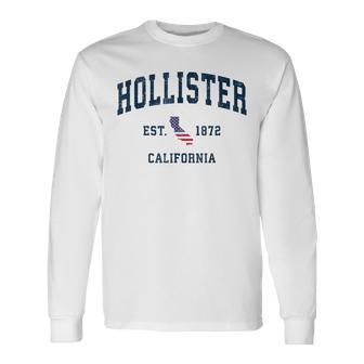 Hollister California Vintage State Usa Flag Athletic Style Long Sleeve T-Shirt - Seseable