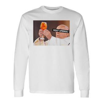 Holy Aperoli X Papst The Pope Drip X Francis Spritz Club Long Sleeve T-Shirt T-Shirt | Mazezy