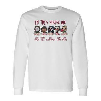 Horror Scary Halloween Old Movies Characters Matching Long Sleeve T-Shirt - Thegiftio UK