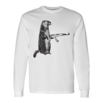 Hunting Woodchuck Ak-47 Gun Groundhog Long Sleeve T-Shirt | Mazezy CA