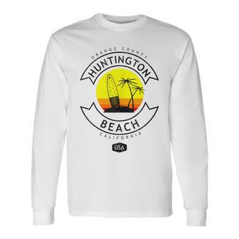 Huntington Beach California Surf Long Sleeve T-Shirt | Mazezy