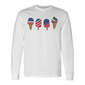 Ice Cream 4Th Of July Cool Dessert Patriotic Toddler Long Sleeve T-Shirt - Thegiftio UK
