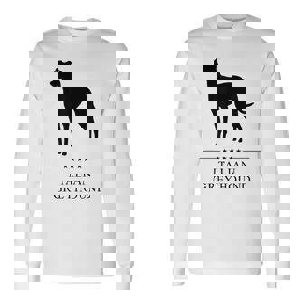 Italian Greyhound Black Silhouette Long Sleeve T-Shirt | Mazezy