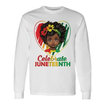 Junenth Celebrate Girls African American Black 1865 Long Sleeve T-Shirt T-Shirt | Mazezy