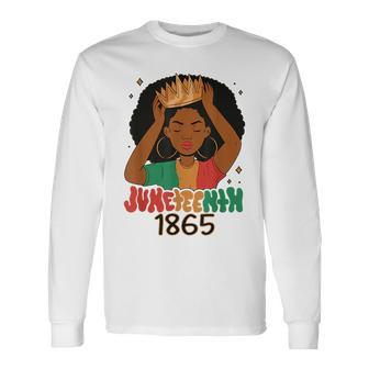 Junenth Is My Independence Day Black Queen African Girl Long Sleeve T-Shirt T-Shirt | Mazezy