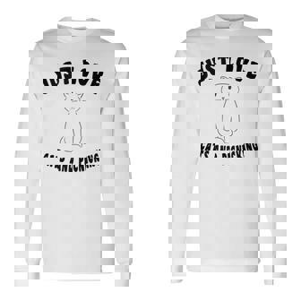 Just Love Cats And Picnicking Cat-Saying Long Sleeve T-Shirt | Mazezy