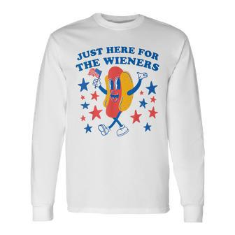 Im Just Here For The Wieners 4Th Of July Hotdog Long Sleeve T-Shirt - Monsterry UK