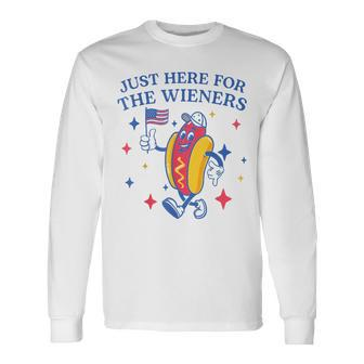 Im Just Here For The Wieners 4Th Of July Long Sleeve T-Shirt - Monsterry CA