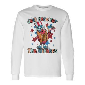 Im Just Here For The Wieners Hot Dog 4Th Of July Men Long Sleeve T-Shirt - Monsterry