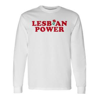 Lesbian Power Lgbt Sapphic Gay Pride Lesbian Long Sleeve T-Shirt T-Shirt | Mazezy