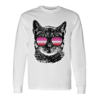 Lesbian Pride Cat Lgbt Sunglasses Long Sleeve T-Shirt T-Shirt | Mazezy