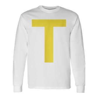Letter T Chipmunk Group Matching Halloween Costume Long Sleeve T-Shirt | Mazezy