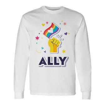 Lgbtq Ally Proud Ally Gay Pride Long Sleeve T-Shirt - Seseable