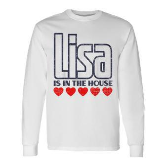 Lisa Is In The House Retro Hearts First Name Love Lisa Long Sleeve T-Shirt | Mazezy