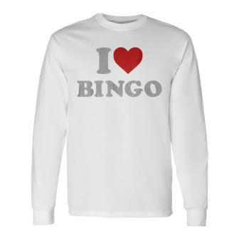 I Love Bingo Outfit I Heart Bingo Long Sleeve T-Shirt - Seseable