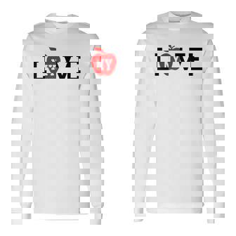 I Love Ny Big Apple Heart Cool Casual Cute Nyc New York City Long Sleeve T-Shirt | Mazezy