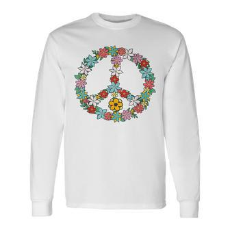 Love Peace Sign 60S 70S Dye Tie Dye Peace Hippy Long Sleeve T-Shirt - Thegiftio UK