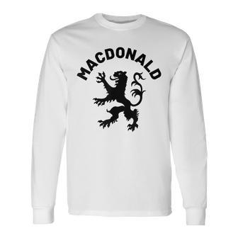 Macdonald Clan Scottish Name Scotland Heraldry Long Sleeve T-Shirt T-Shirt | Mazezy