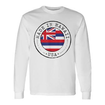 Made In Hawaii Vintage State Flag Hi Long Sleeve T-Shirt | Mazezy