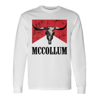Mccollum Bull Skull Cute For Country Music Lover Long Sleeve T-Shirt | Mazezy