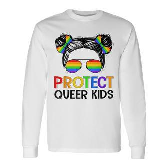 Messy Bun Protect Queer Lgbt Gay Lesbian Pride Month Long Sleeve T-Shirt T-Shirt | Mazezy