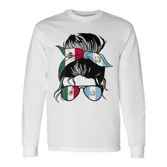 Mexico And Guatemala Mix Half Mexican And Half Guatemalan Long Sleeve T-Shirt - Monsterry