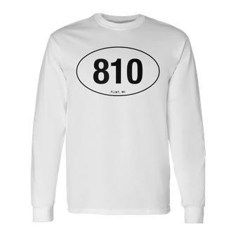 Michigan Area Code 810 Oval State Pride Long Sleeve T-Shirt | Mazezy UK