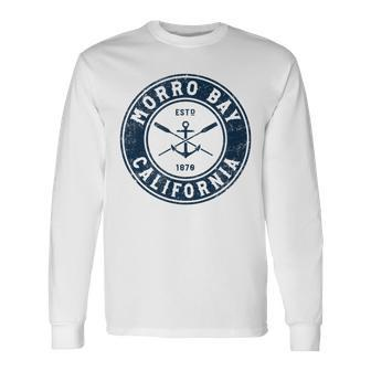 Morro Bay California Ca Vintage Boat Anchor & Oars Long Sleeve T-Shirt T-Shirt | Mazezy