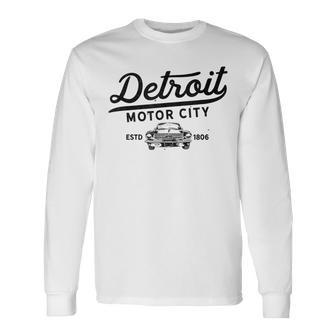 Motor City Muscle Car Detroit Novelty Long Sleeve T-Shirt T-Shirt | Mazezy