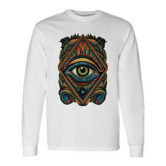 Mystical Gaze Third Eye Long Sleeve T-Shirt | Mazezy