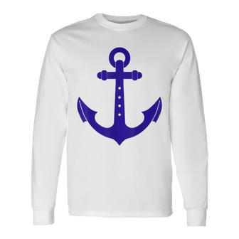 Nautical Anchor Cute For Sailors Boaters & Yachting Long Sleeve T-Shirt T-Shirt | Mazezy