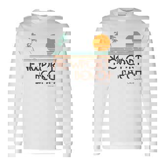Newport Beach California Surf Light Long Sleeve T-Shirt | Mazezy