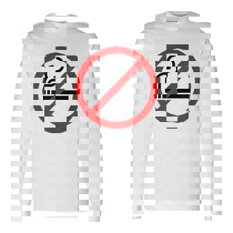 No Smoking Warning Sign Long Sleeve T-Shirt | Mazezy