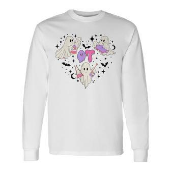 Occupational Therapy Halloween Ot Ghost Boo Speech Therapy Long Sleeve T-Shirt - Monsterry AU