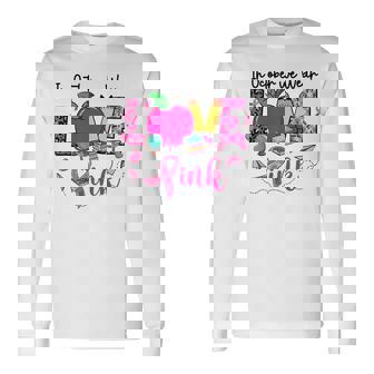 In October We Wear Pink Love Teacher Leopard Breast Cancer Long Sleeve T-Shirt - Thegiftio